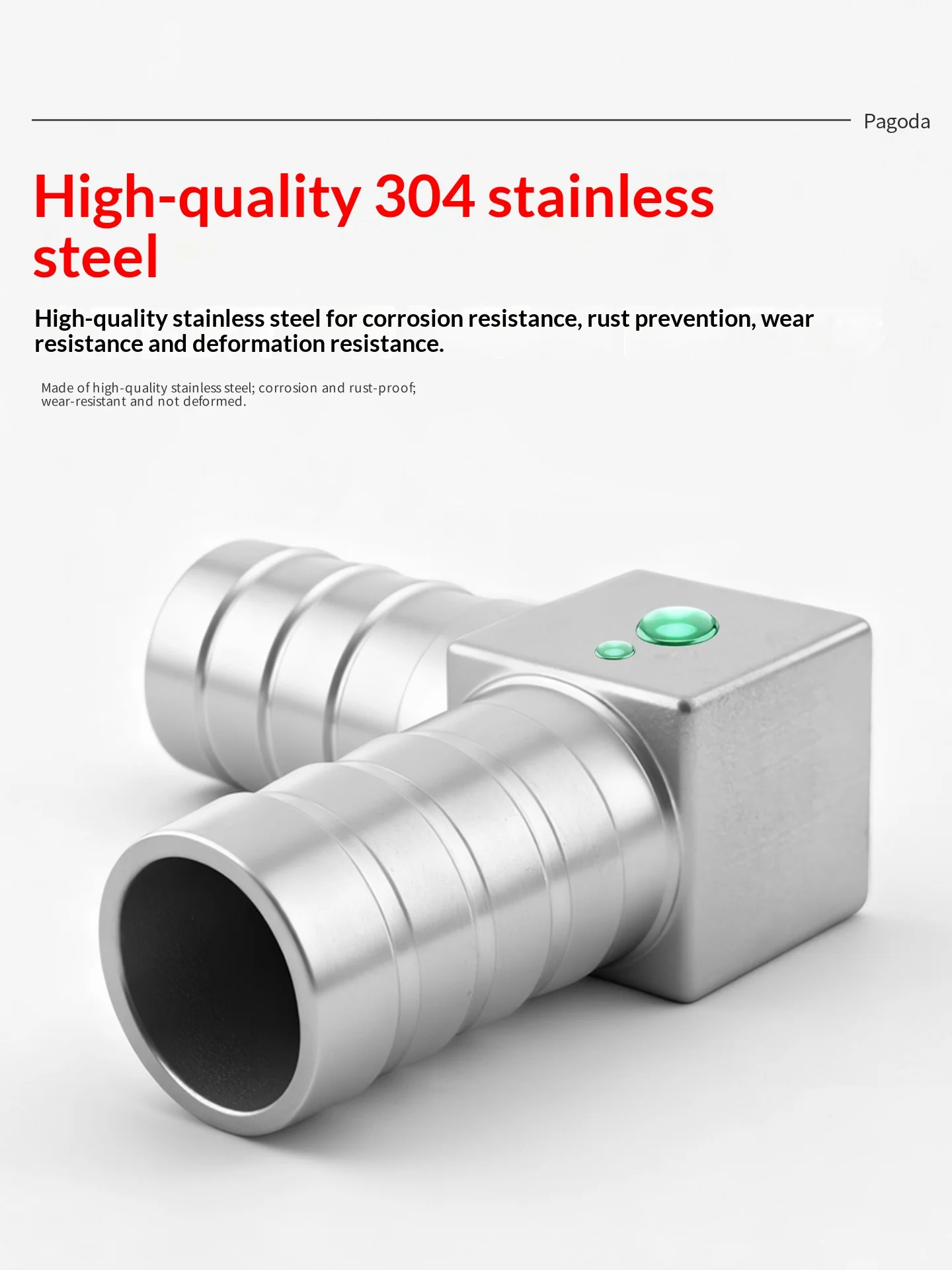 90-Degree L-Shaped Hose Fitting | 304 Stainless Steel Pagoda Connector - Thumbnail 5