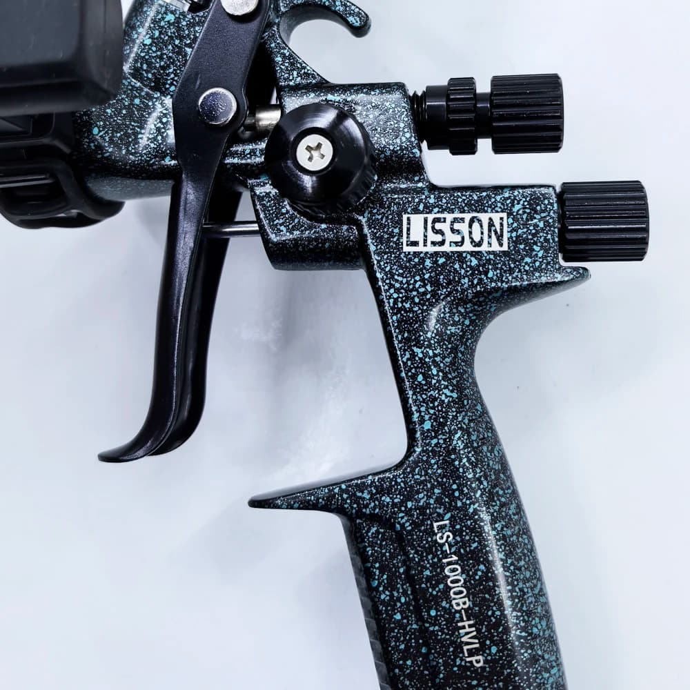 Paint Sprayer with LED Light | 1.3mm Nozzle | Camo Blue-Black for Auto Body & Furniture - Thumbnail 3