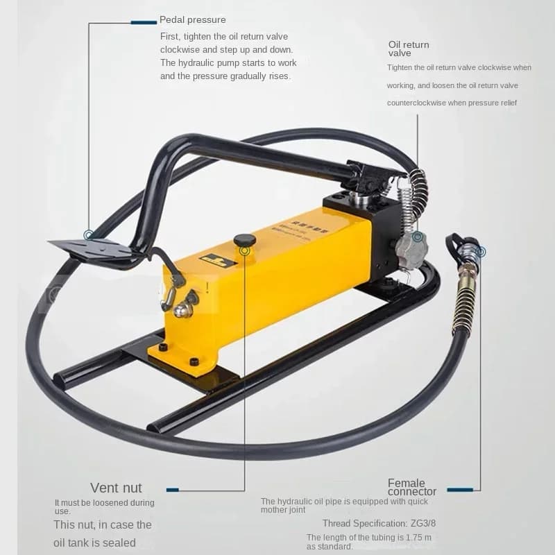 Portable Hydraulic Pump Station | CP-700D Manual High-Pressure System for Crimping & Clamping - Thumbnail 2