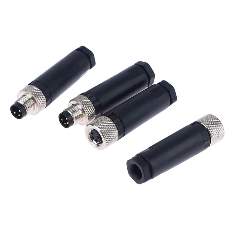 Waterproof Sensor Connector | 3-Pin & 4-Pin Flange Mount | Screw-Lock Industrial Coupling - Thumbnail 5
