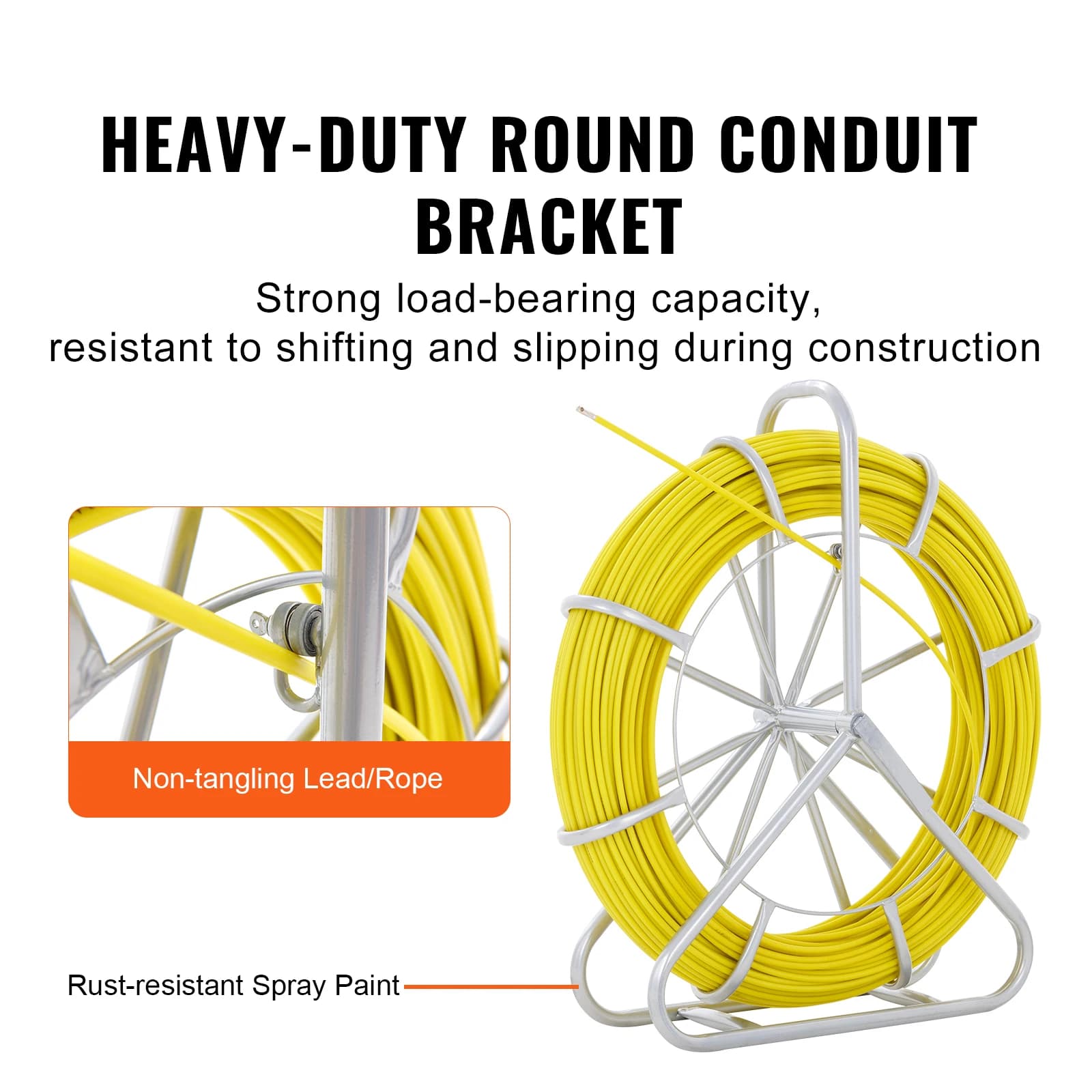 Fiberglass Fish Tape | 425-656 ft Wire Puller for Conduit & Walls | Heavy-Duty Electrical Tool - Thumbnail 3