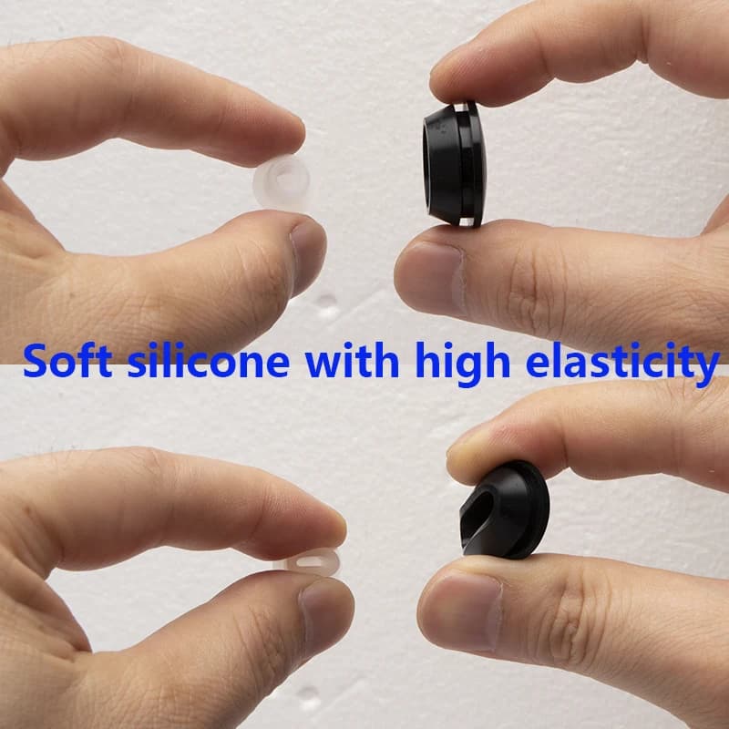 Silicone T-Plug Stoppers | High-Temperature & Sound-Dampening Seals | Flexible Black & White Caps - Thumbnail 4