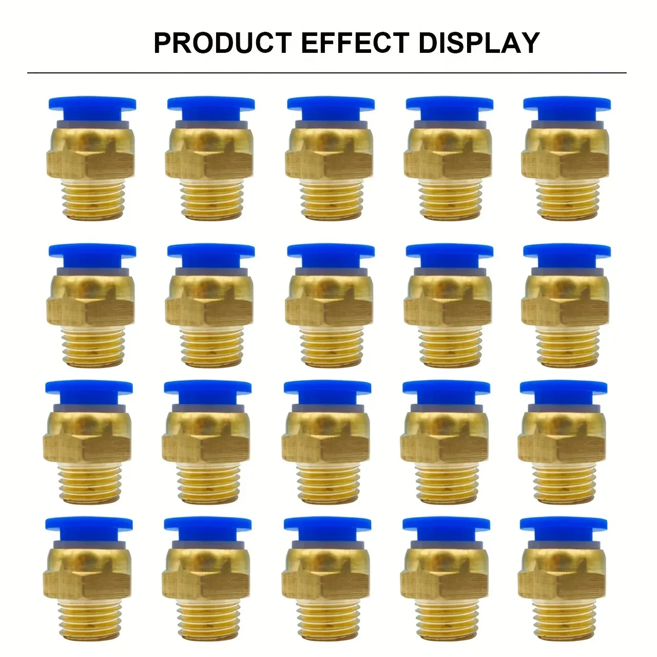Pneumatic Fittings Kit | 8-Piece Brass Male Thread Connectors for Air Compressors & Impact Wrenches - Thumbnail 3