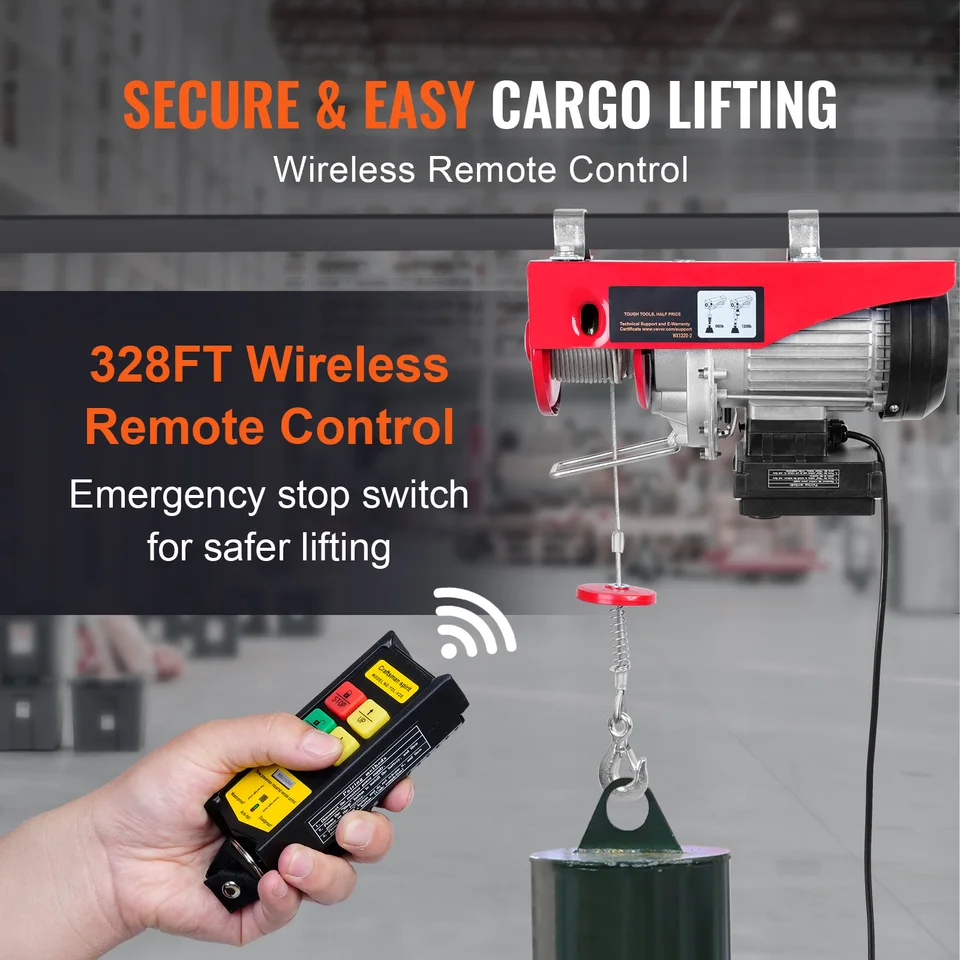 Engine Crane Hoist | 1000kg Lifting Capacity | Garage Shop Cable Winch - Thumbnail 3