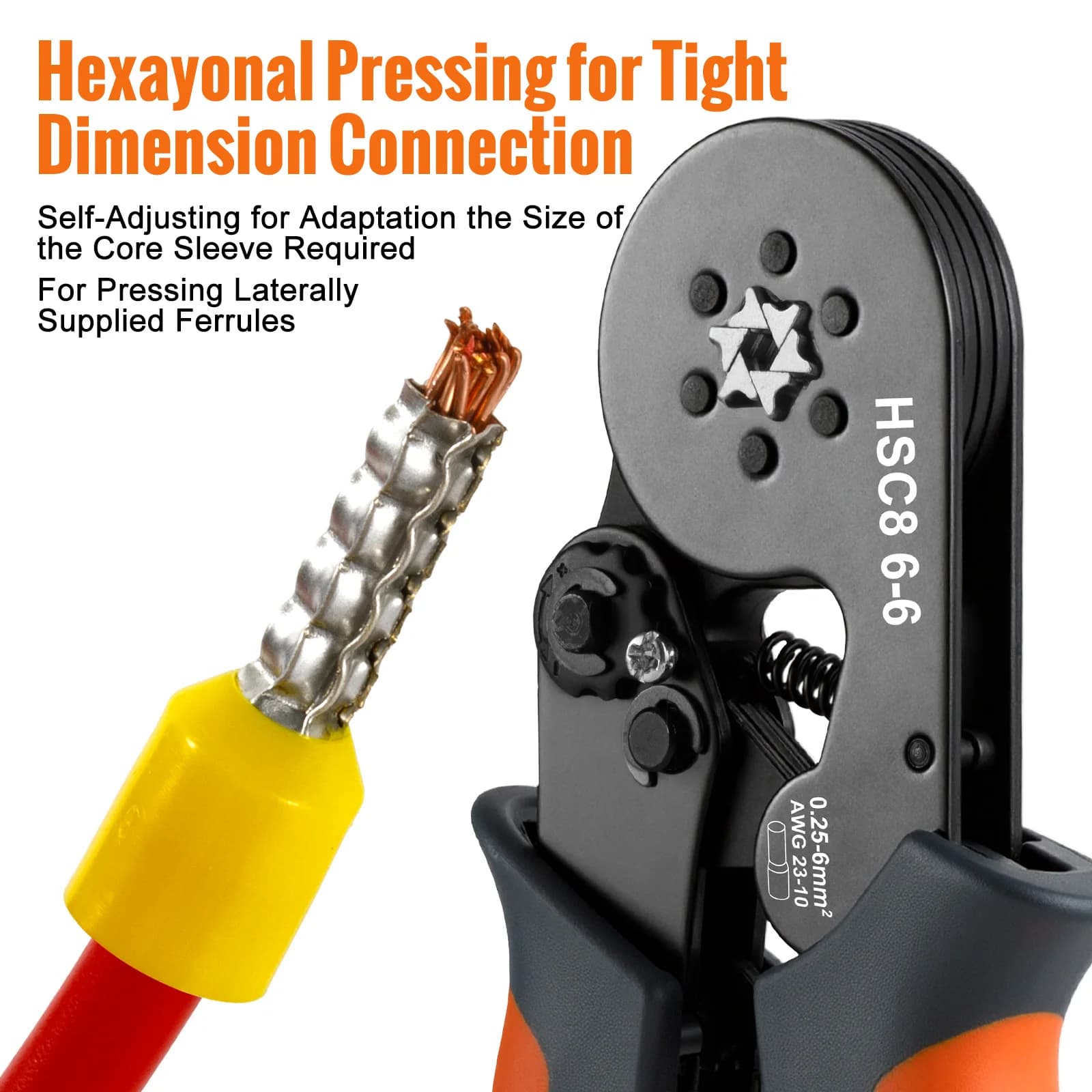 Ratcheting Crimping Tool Kit | 23-7 AWG Ferrules | Self-Adjusting Wire Terminal Crimper - Thumbnail 2