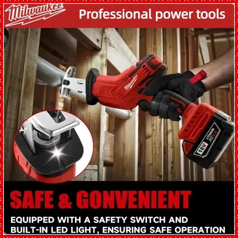 Milwaukee 18V Cordless Reciprocating Saw | Brushless Motor | Wood & Metal Cutting Power Tool - Thumbnail 3