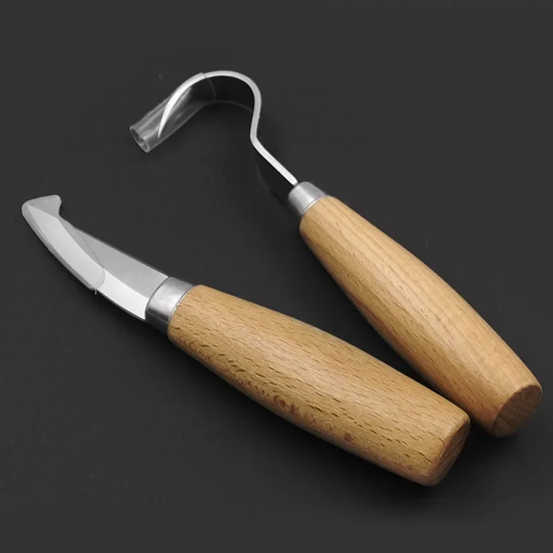 Wood Carving Chisel Set | Ergonomic Hook Knife for Detailed Sculpting & Spoon Carving - Thumbnail 5