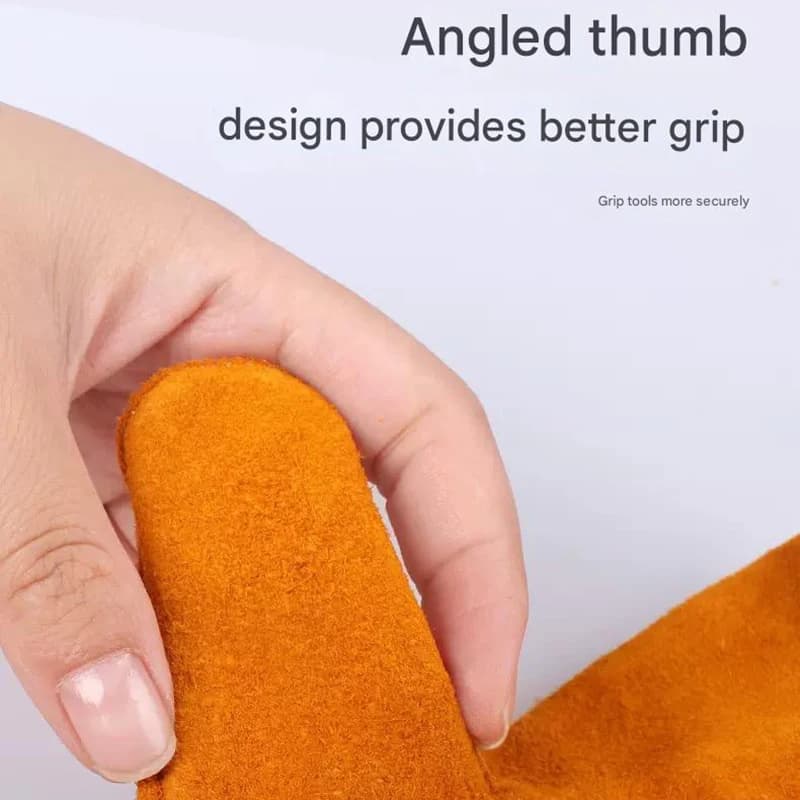Men's Cowhide Work Gloves | 2-Pair Soft Leather Set | Driving, Hunting, Farm & Welding Safety - Thumbnail 6