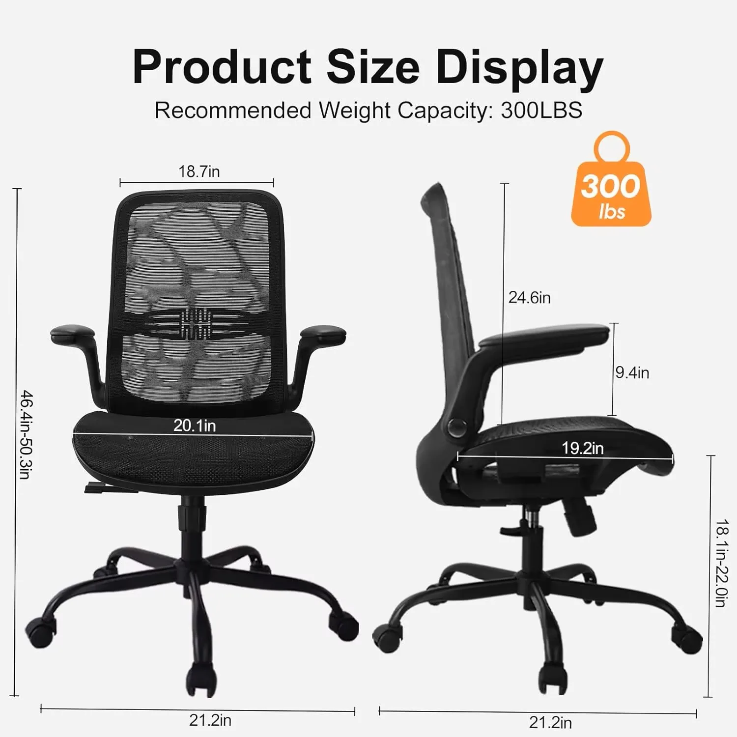 Ergonomic Office Chair | Adjustable PU Leather with Headrest | High Back Computer Chair for Home & Office - Thumbnail 5