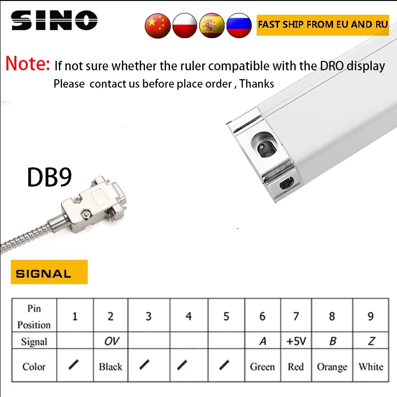 Linear Encoder Scale | 5µm Slim Profile | 0.005mm Resolution for Lathe DRO Systems - Thumbnail 2