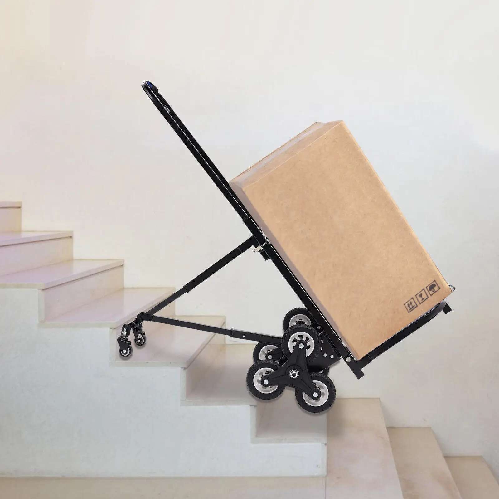 Stair-Climbing Hand Truck | 330lb Heavy-Duty Capacity | 8-Wheel All-Terrain Trolley - Thumbnail 5