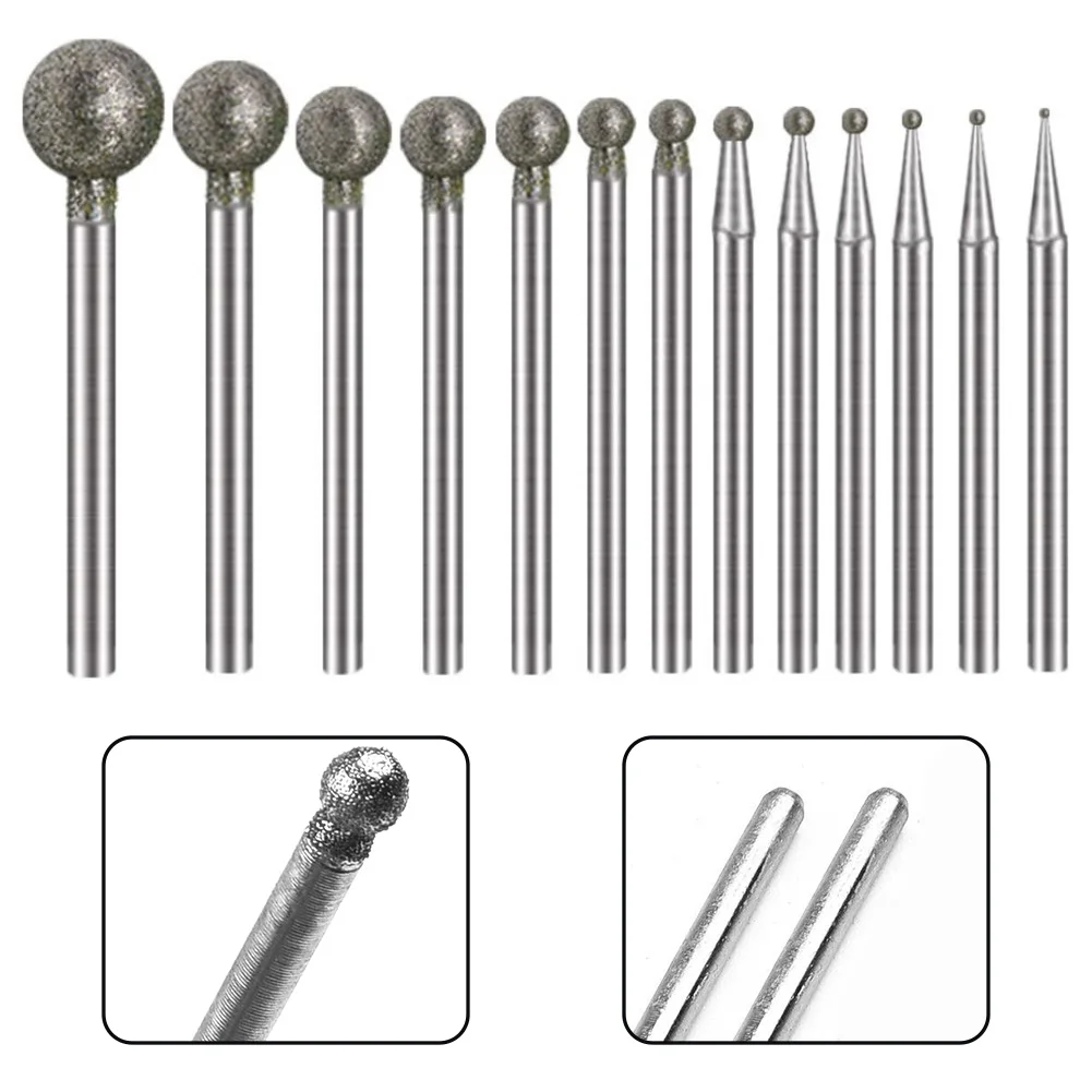 Diamond Burr Set | 5-Piece Rotary Tool Bits | 0.5mm-8mm Range | 2.35mm Shank - Thumbnail 4
