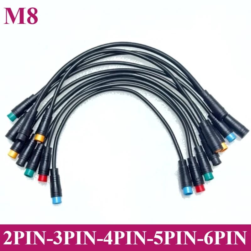 1Pcs M8 2 3 4 5 6 Pin Electric Bicycle Butt Joint Plug Waterproof for Ebike Display Cable Female Male Optional Connector 20CM - Thumbnail 2