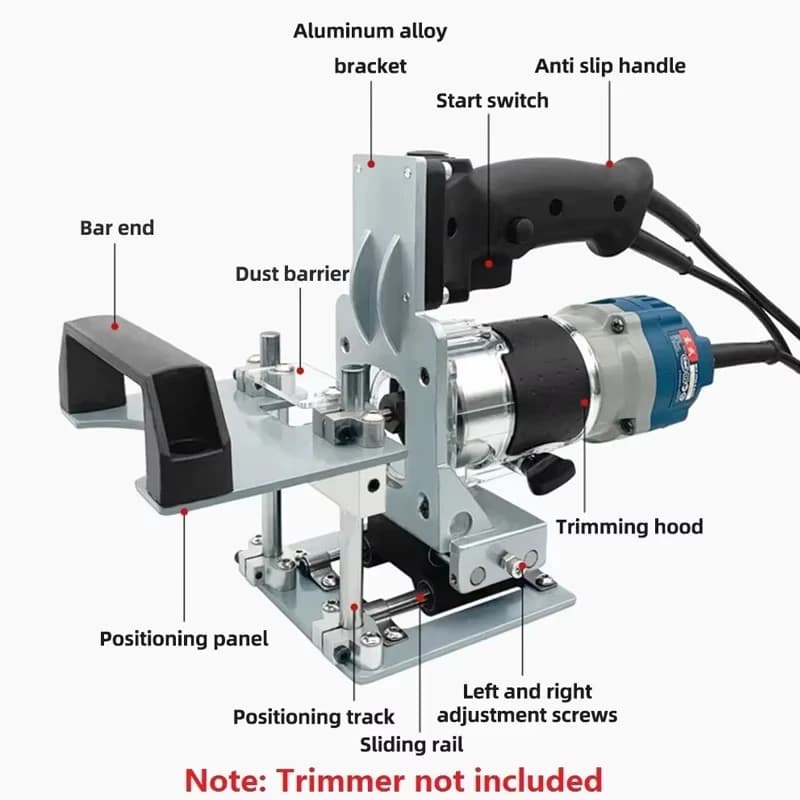 2-in-1 Woodworking Jig | Portable Milling & Grooving Machine | Precision Slot Locator & Punch Holder - Thumbnail 3