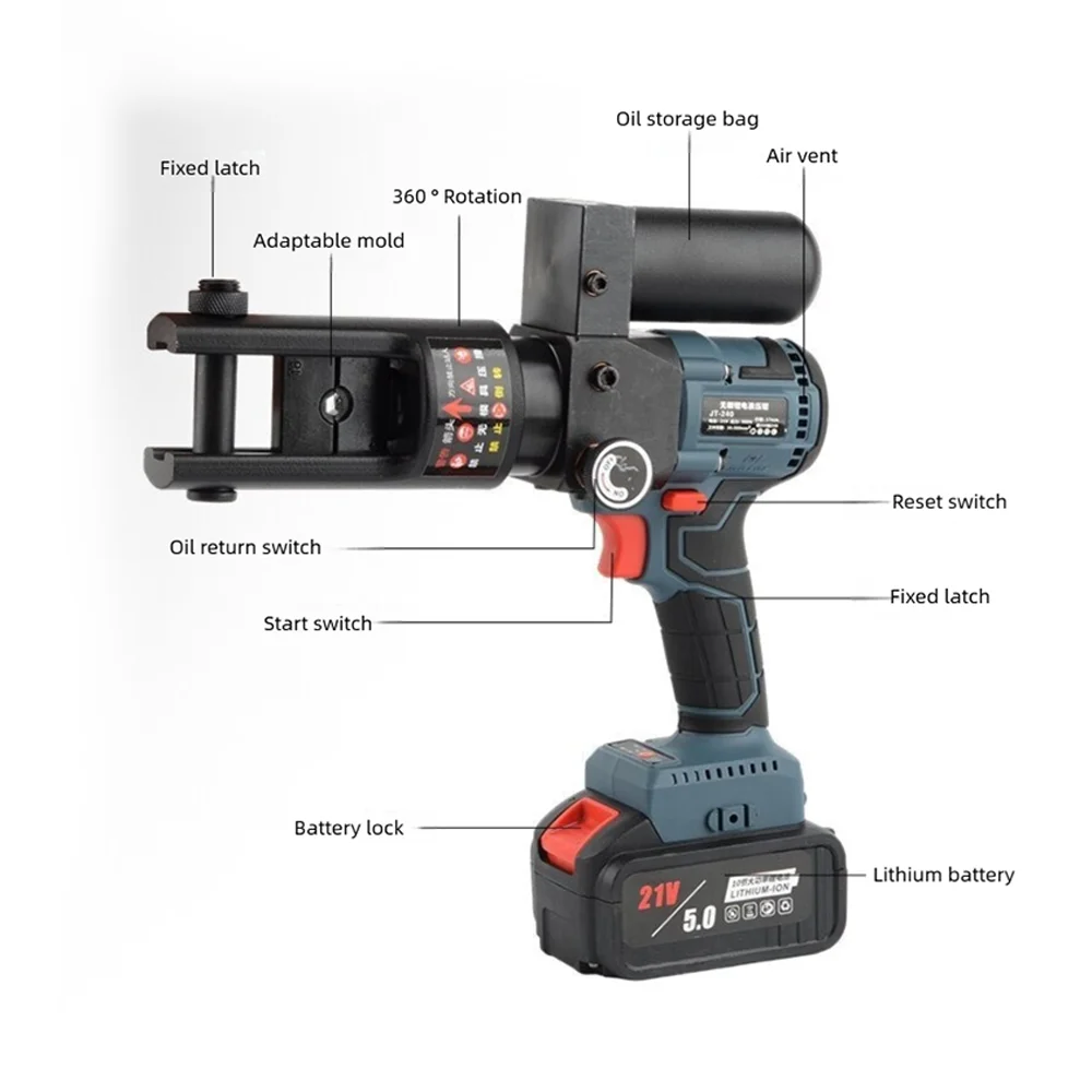 Terminal Crimping Tool | SL240 Hydraulic Wire Clamp | 10-240mm Brushless Motor - Thumbnail 6