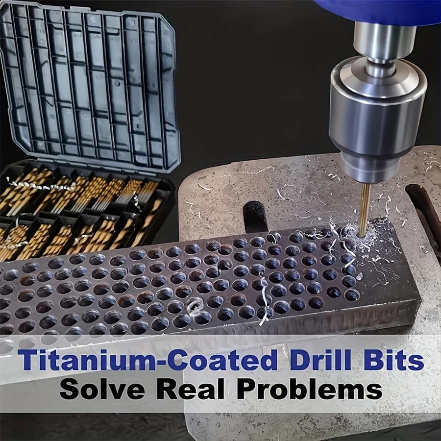 Titanium Drill Bit Set | 135° Split Point | 99-Piece High-Speed Steel Kit - Thumbnail 3