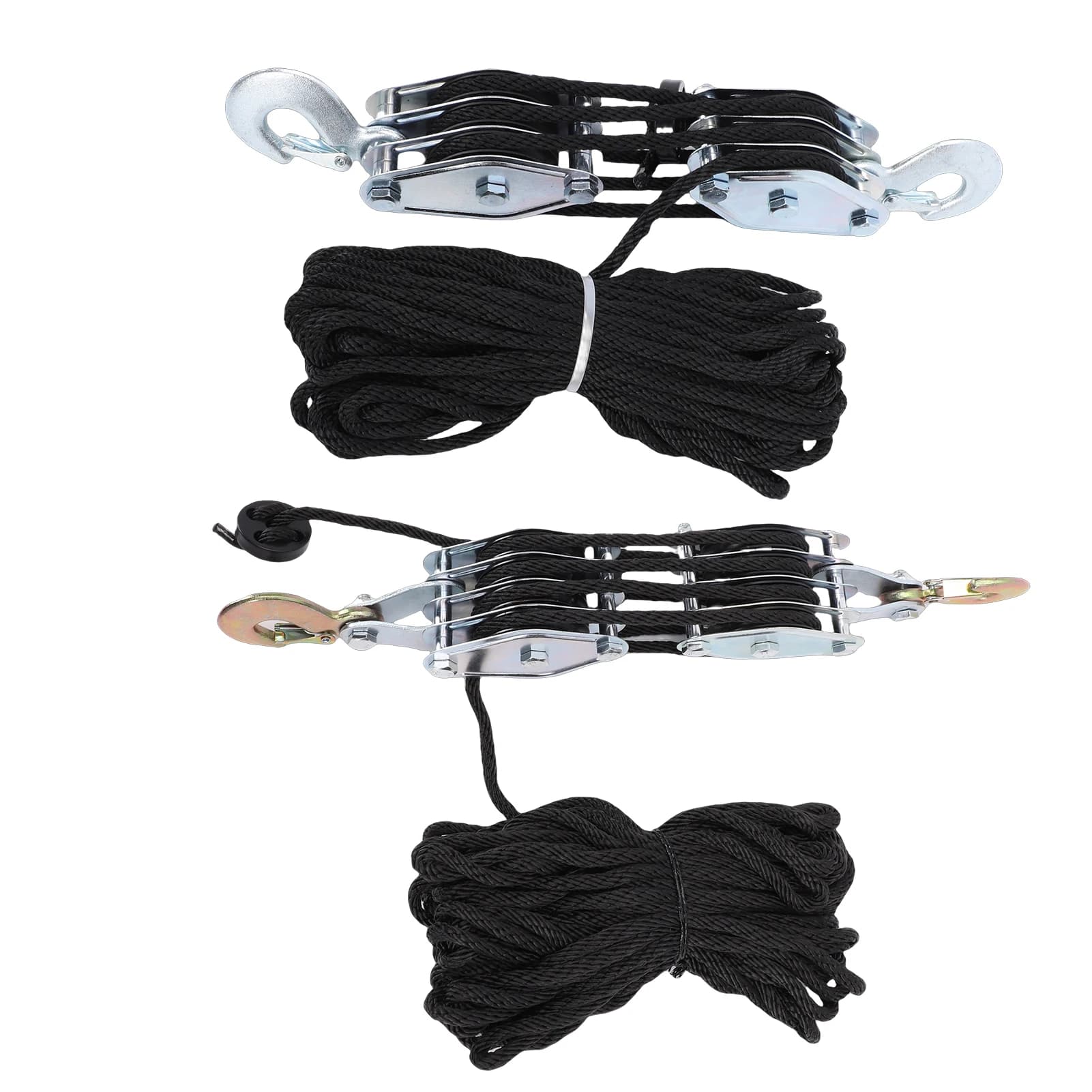 Heavy-Duty Block and Tackle Pulley System | 270° Swivel Hook | High-Strength Rust-Resistant Bearing - Thumbnail 6