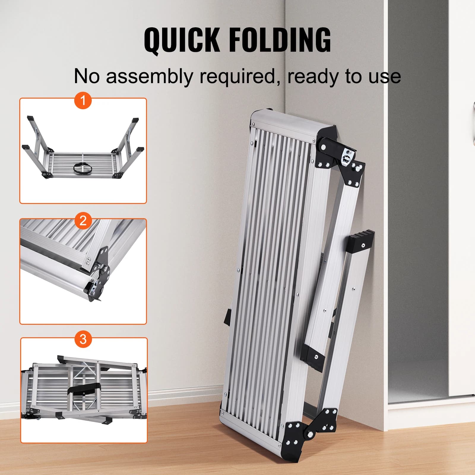 Work Platform Ladder | 330 lbs Heavy Duty | Aluminum Drywall Stool with Non-Slip Feet - Thumbnail 3