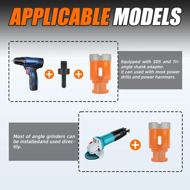Diamond Drill Bit | 6-100mm Core Hole Saw for Porcelain, Granite & Glass - Thumbnail 6