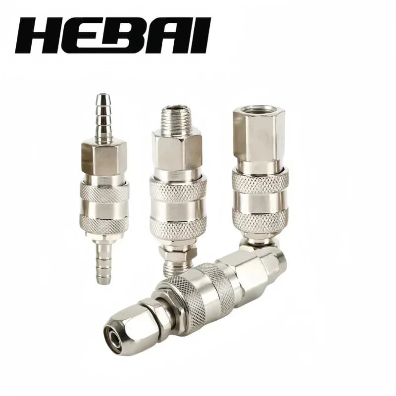 Quick-Connect Air Coupler | 1/4, 3/8, 1/2 NPT Male Thread | Industrial-Grade Brass Fitting - Thumbnail 5