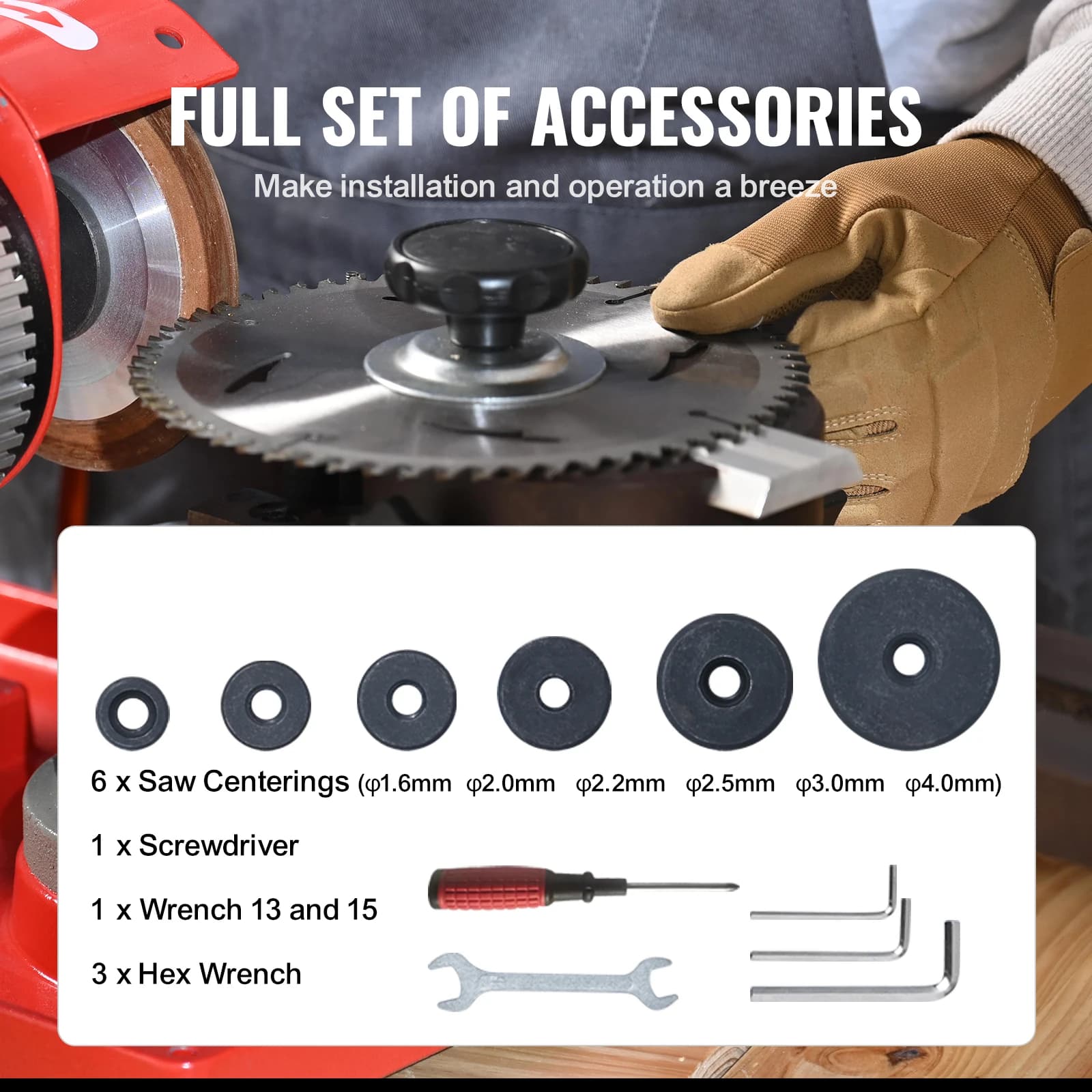 Saw Blade Sharpener | 370W 3600RPM Machine | 5-Inch Carbide Wheel Mill - Thumbnail 6