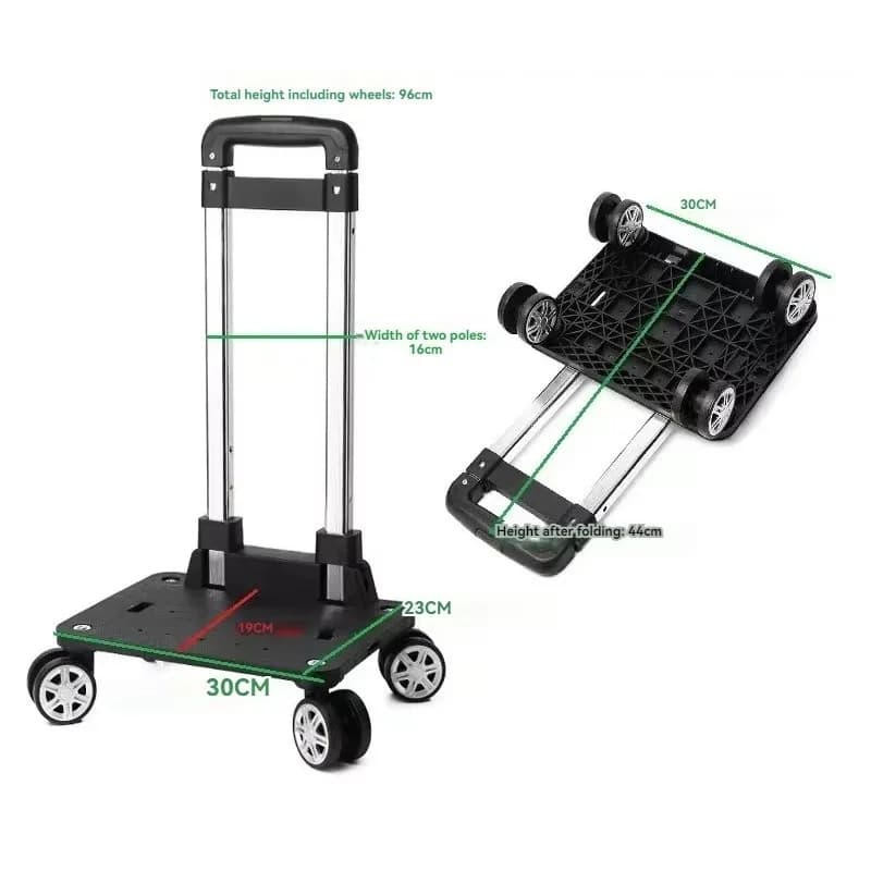 Folding Hand Truck | 25kg Heavy-Duty Capacity | Telescopic Handle & All-Terrain Wheels - Thumbnail 2