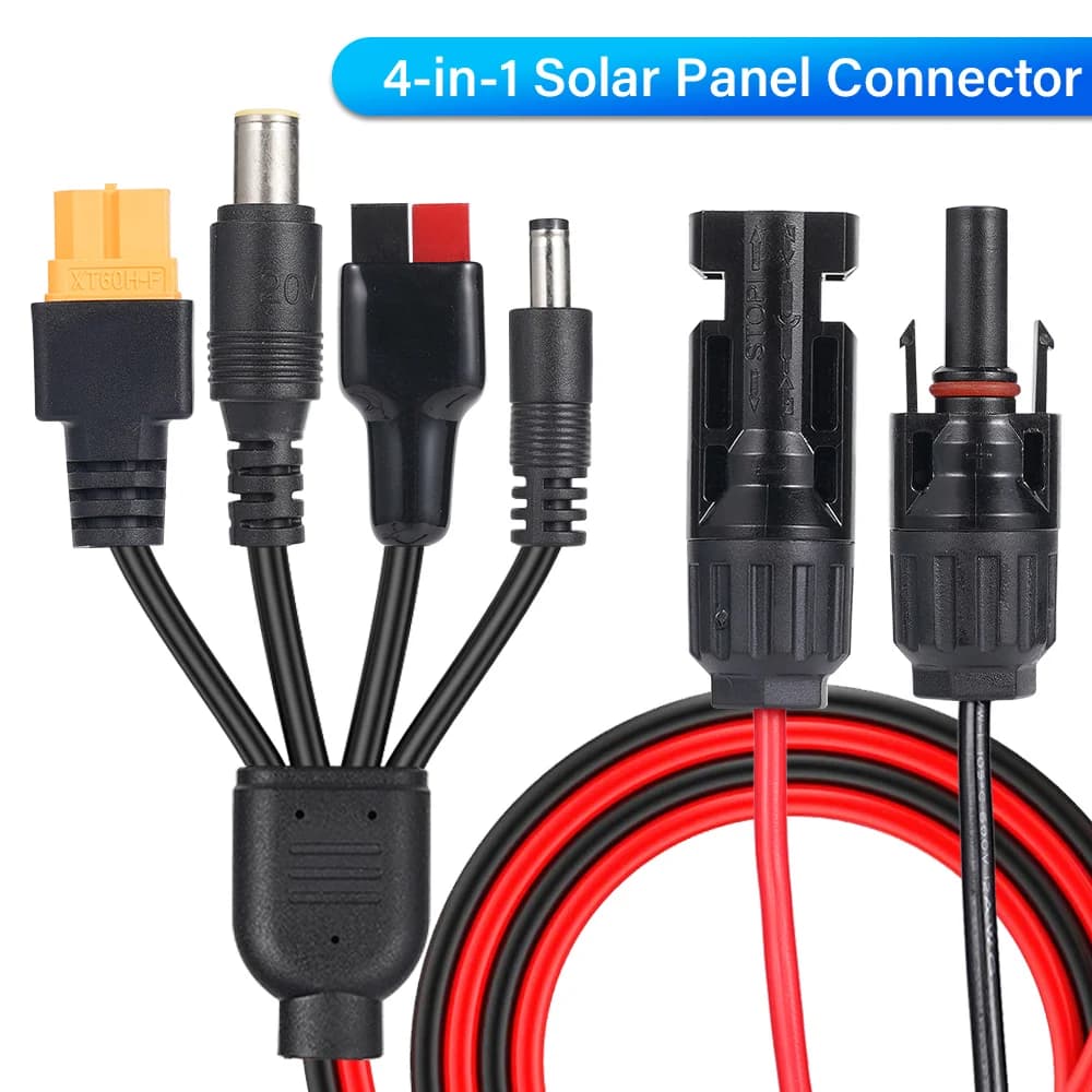 Solar Panel Extension Cable | 4-in-1 Splitter for Energy Storage & Charging | 12AWG Power Cord - Thumbnail 2