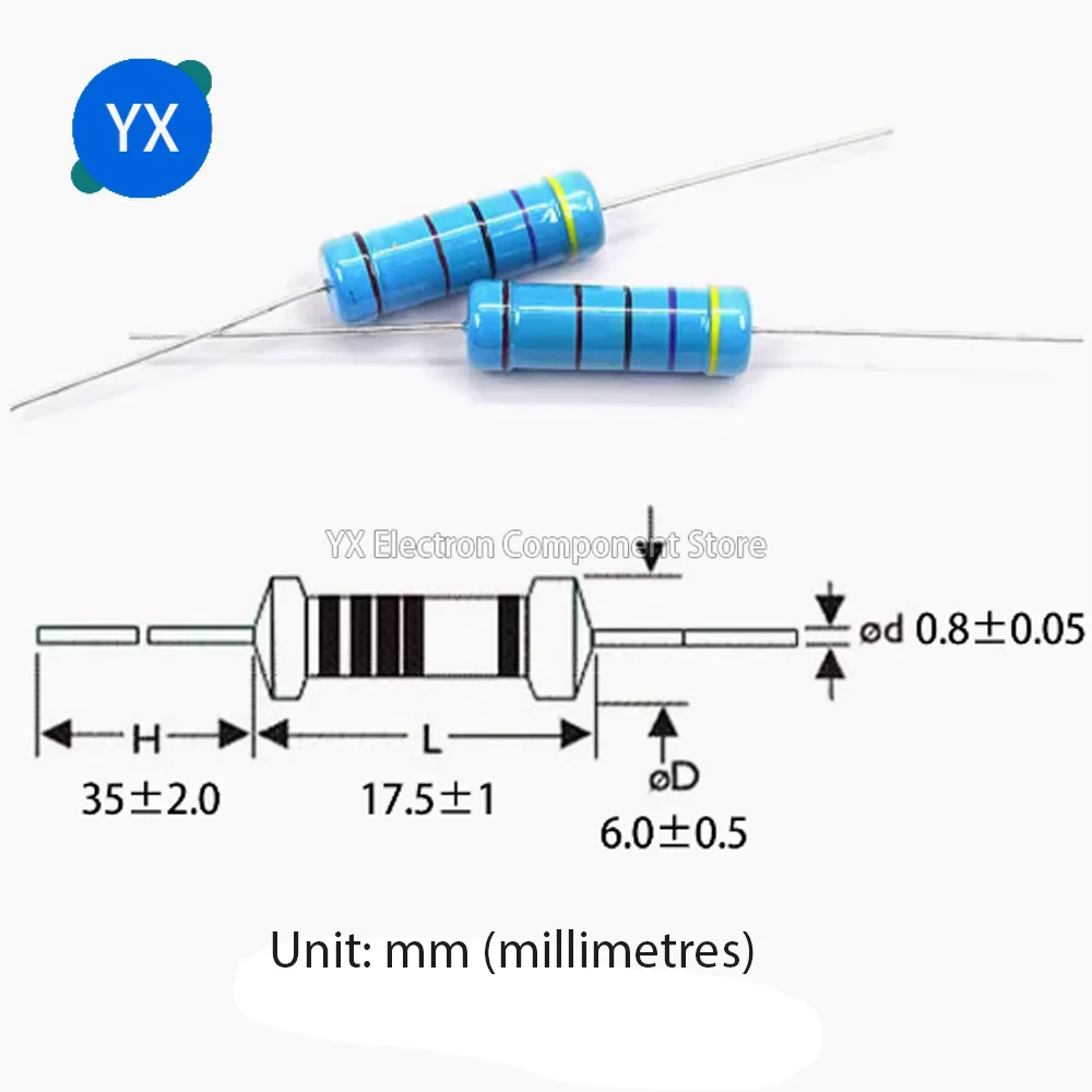 3W Metal Film Resistor Kit | 1% Tolerance | 20-Piece Assortment (0.1Ω-1MΩ) - Thumbnail 4
