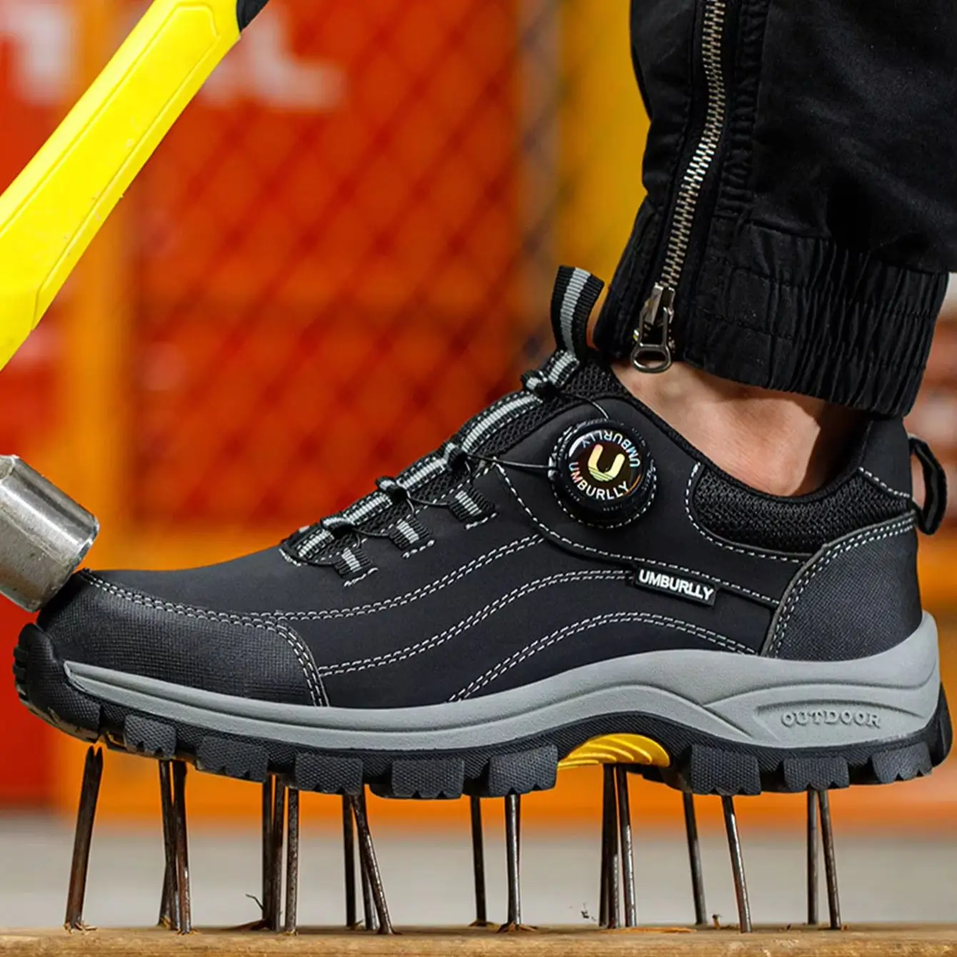 Safety Shoes | Breathable Steel Toe Work Boots | Puncture & Smash Resistant for Outdoor Workshop - Thumbnail 4