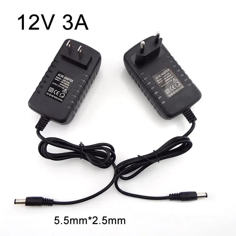 12V 3A AC/DC Power Adapter | 5.5x2.5mm Plug for LED Strips & CCTV Cameras | 100-240V Input - Thumbnail 2
