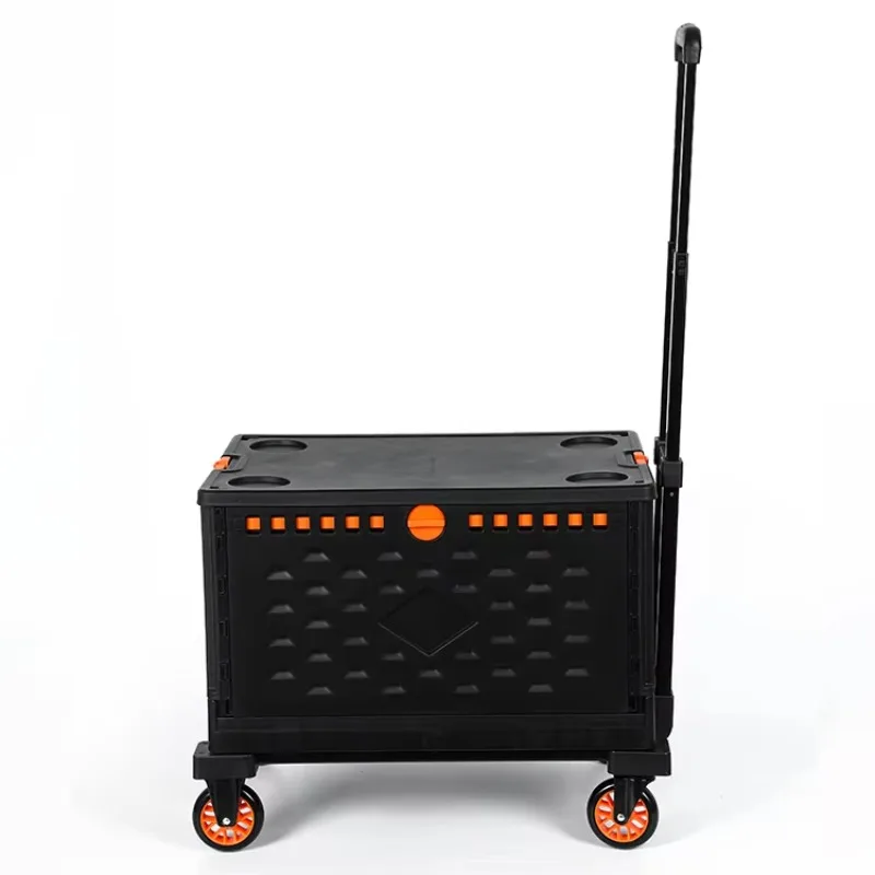 Foldable Utility Cart | Portable Storage Trolley with Wheels | Lightweight & Durable - Thumbnail 2
