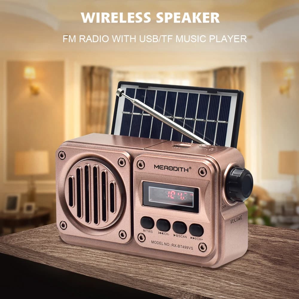 Solar-Powered Emergency Radio | Bluetooth Speaker with FM & MP3 Playback | Portable Power Outage Kit - Thumbnail 7