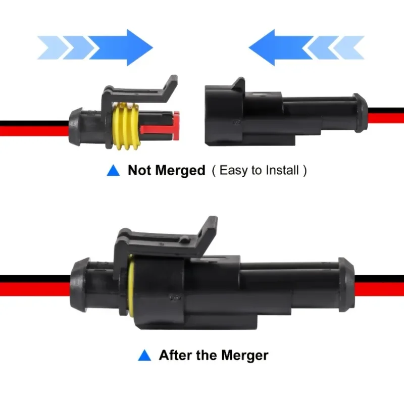 2-Pin Waterproof Electrical Connector | Automotive & Marine Grade | Sealed Wire Plug Kit - Thumbnail 4