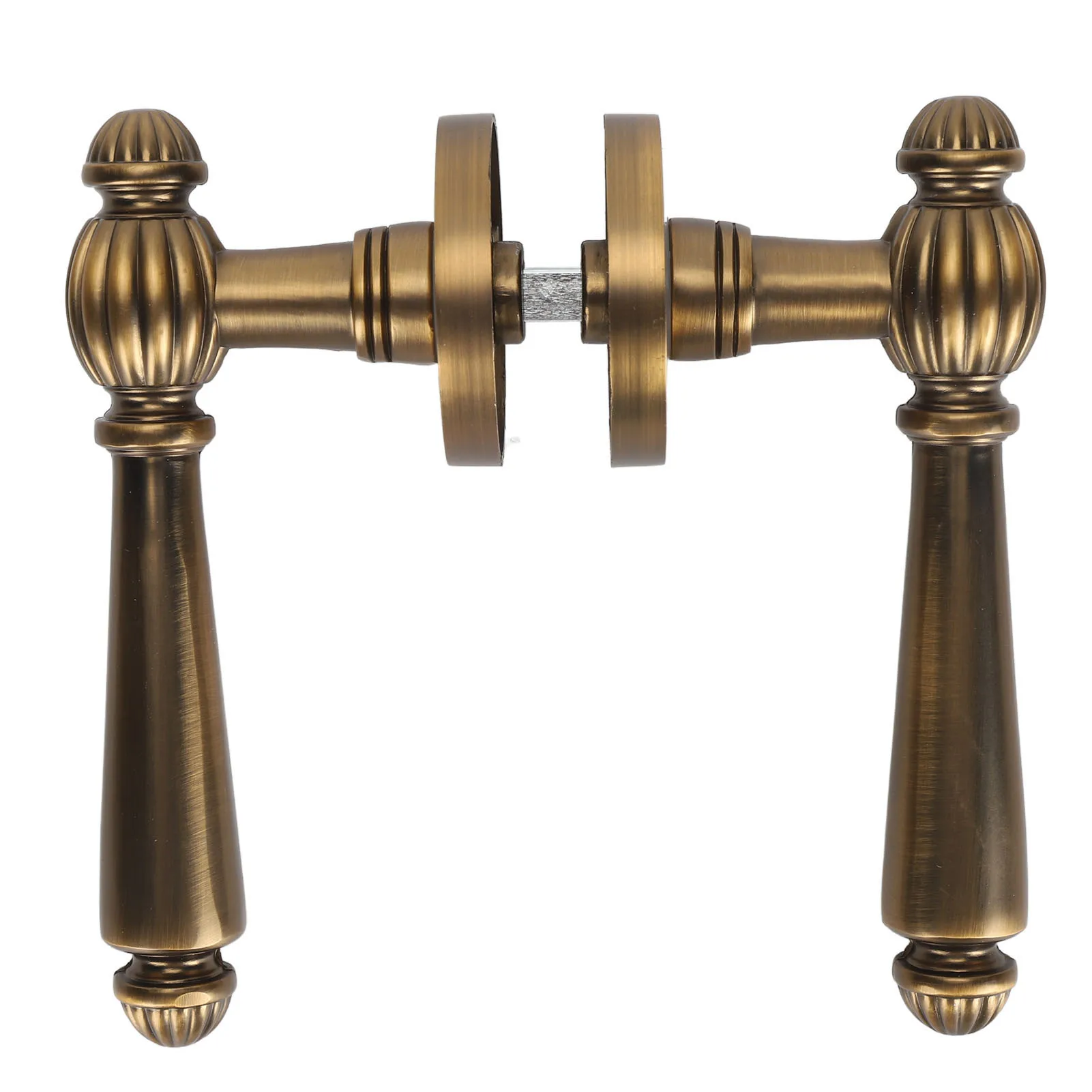 Retro-style bronze door handle lock with quiet copper core mechanism, suitable for bedroom or living room doors.
