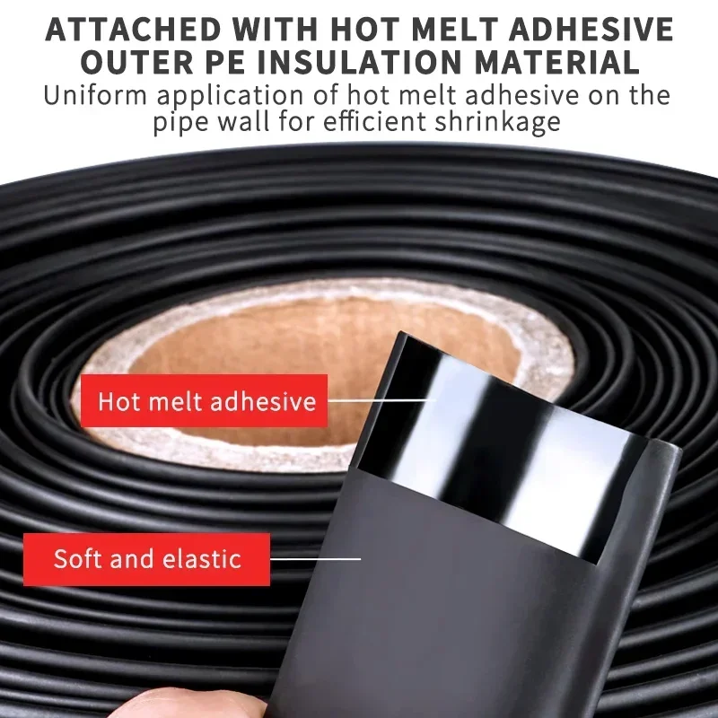 10/50/100M 200Meters Polyolefin Heat Shrink Tube 3:1 Ratio Adhesive Lined Shrink Ratio Insulated Cable Sleeve - Thumbnail 2