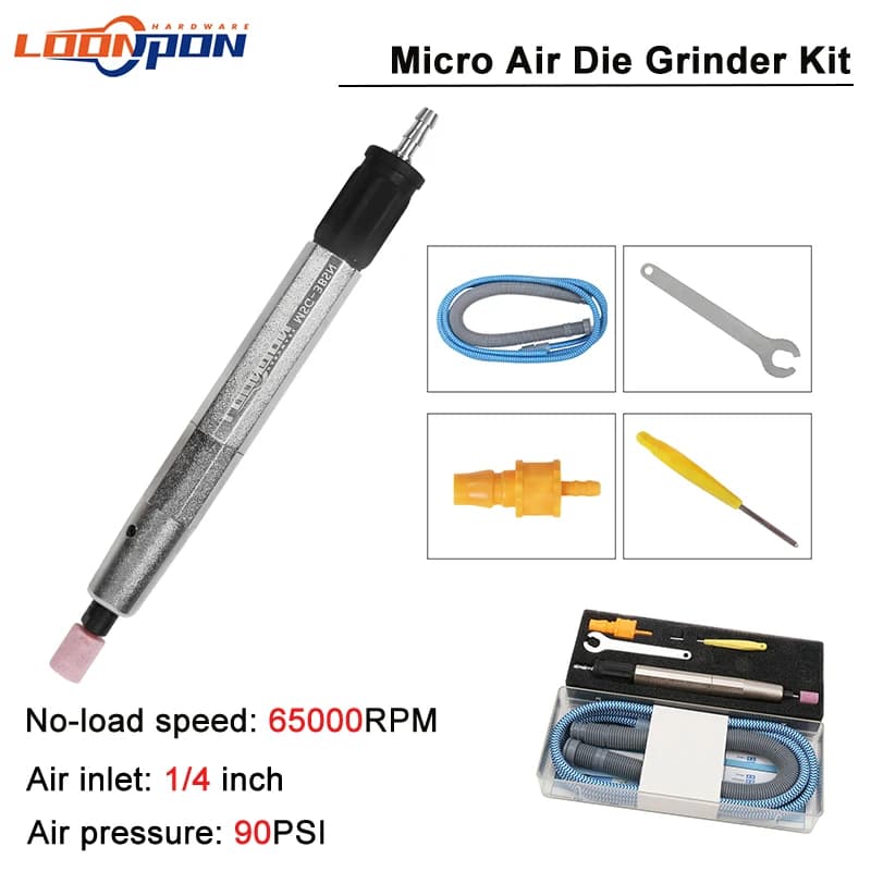 Micro Air Die Grinder Kit | High-Precision 65,000 RPM | 3mm Collet Pneumatic Tool - Thumbnail 4