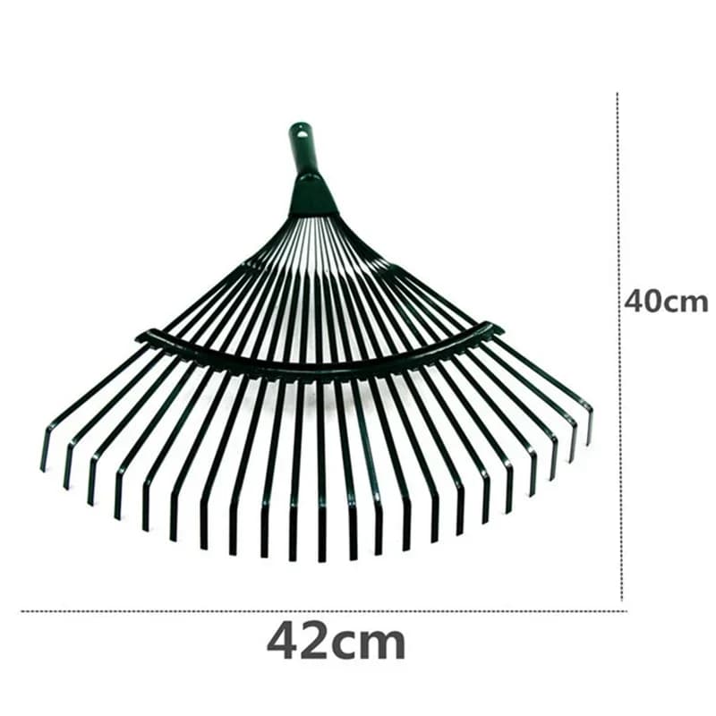 Duty Steel Metal Rake | 22 Teeth High Carbon Steel Head | Garden & Lawn Leaves Tool - Thumbnail 5
