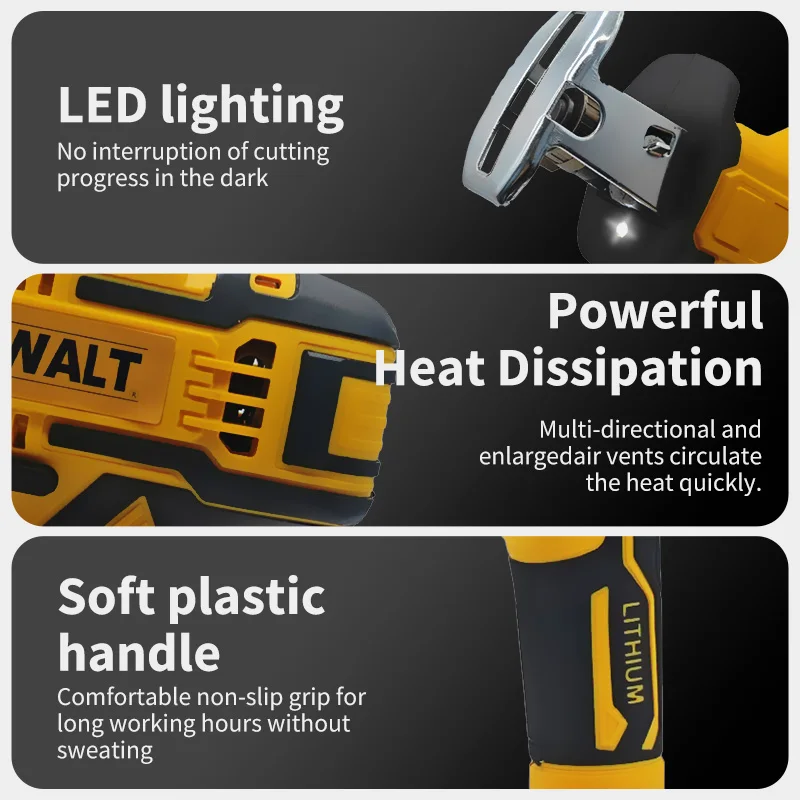DeWalt 20V MAX Cordless Reciprocating Saw | Professional Wood & Metal Cutting Tool with Blades - Thumbnail 4