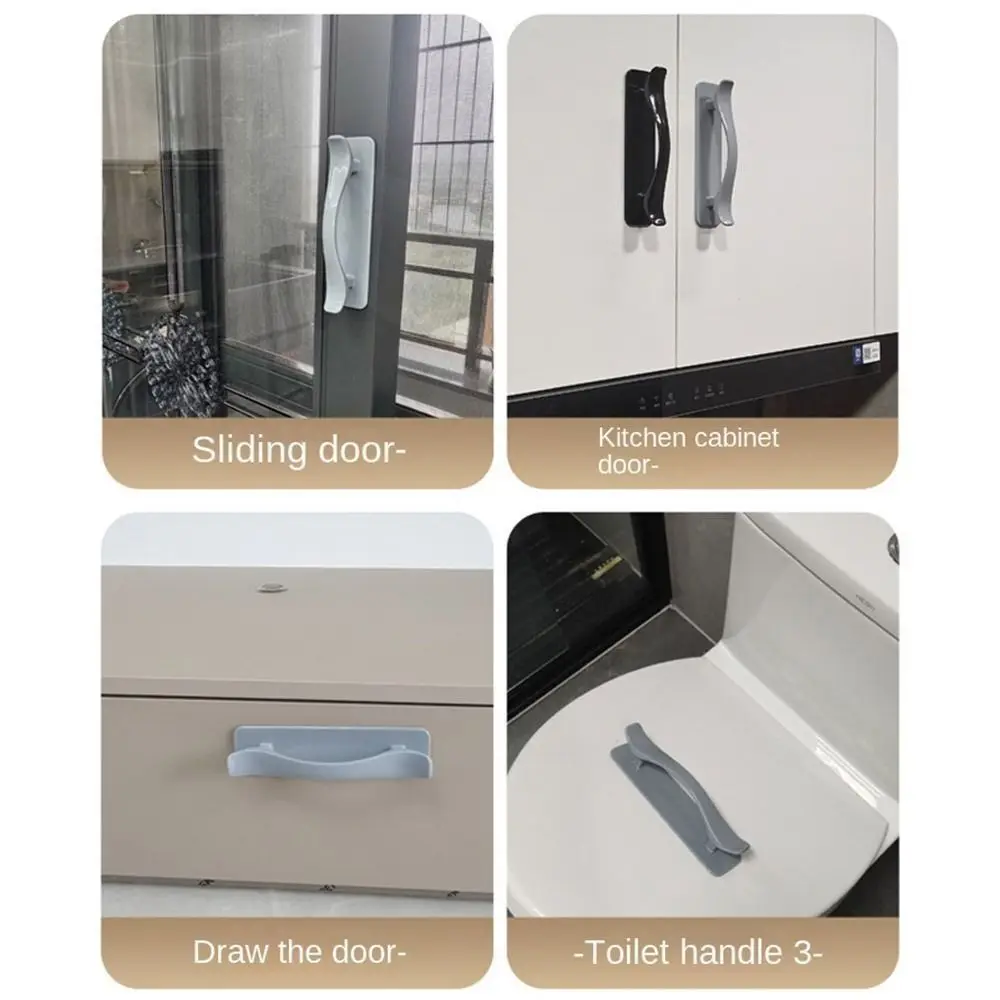 No-Drill Cabinet Handle | Self-Adhesive Plastic Pull | Easy Wardrobe Installation - Thumbnail 3