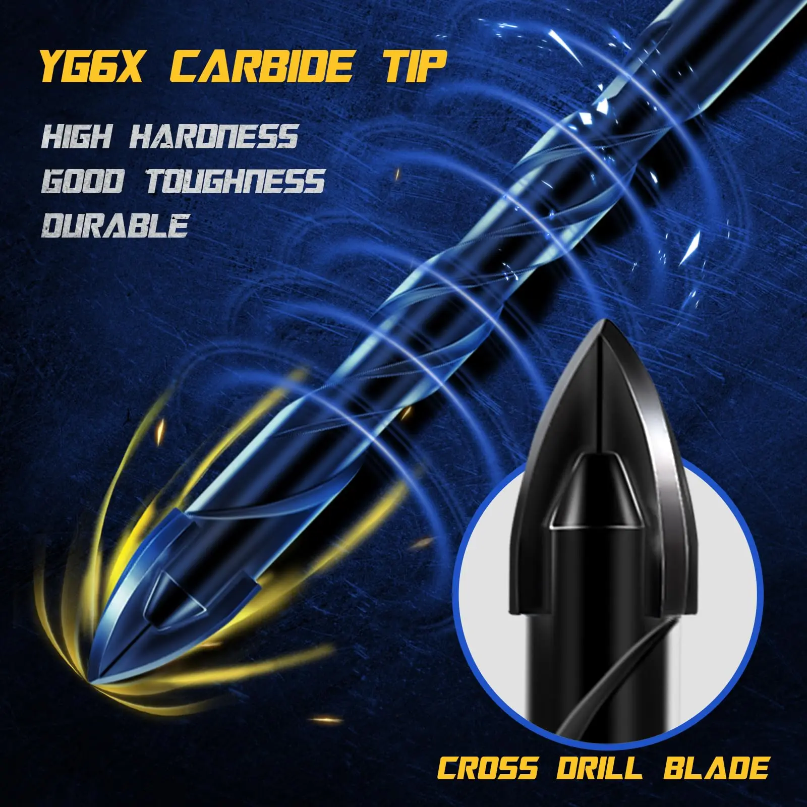 Multi-Material Drill Bit Set | Hex Shank Masonry Bits for Concrete, Brick & Tile - Thumbnail 3