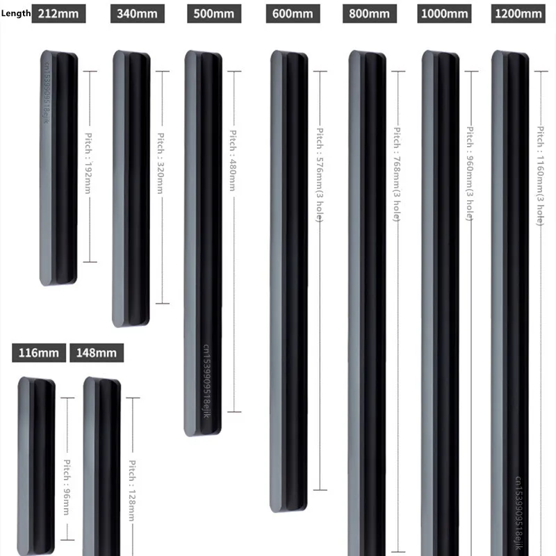 Cabinet Pulls | Champagne Black Aluminum Handles | Long Wardrobe & Kitchen Door Knobs - Thumbnail 6