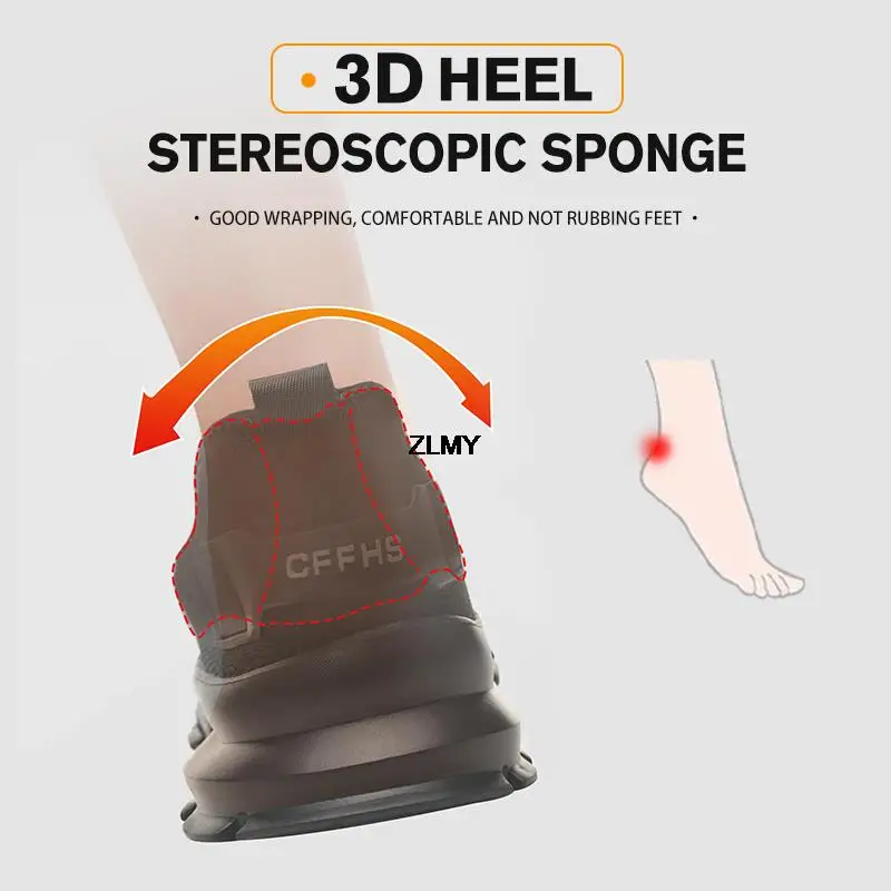 Proof Safety Shoes | Lightweight Steel Toe Sneakers | Men's Breathable Work Boots - Thumbnail 3