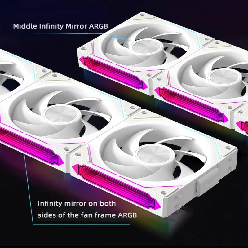 120mm ARGB PC Case Fan | Modular Wireless Design | Infinite Mirror Lighting for Water Cooling - Thumbnail 4