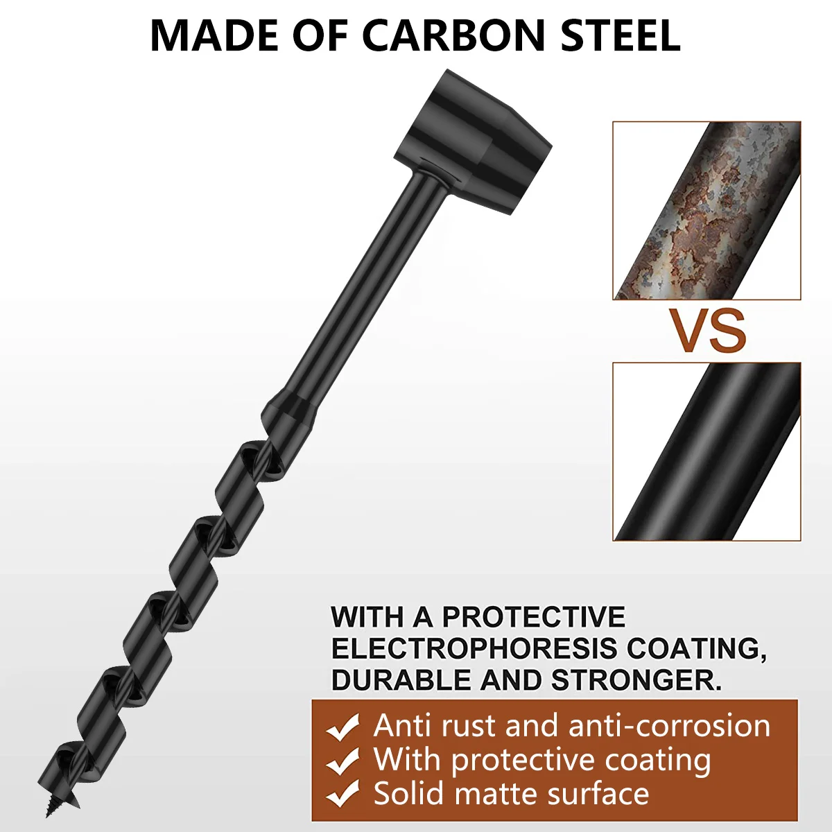 Hand Auger Drill | Carbon Steel Survival Tool | Manual Wood Punch & Self-Tapping Bit - Thumbnail 4