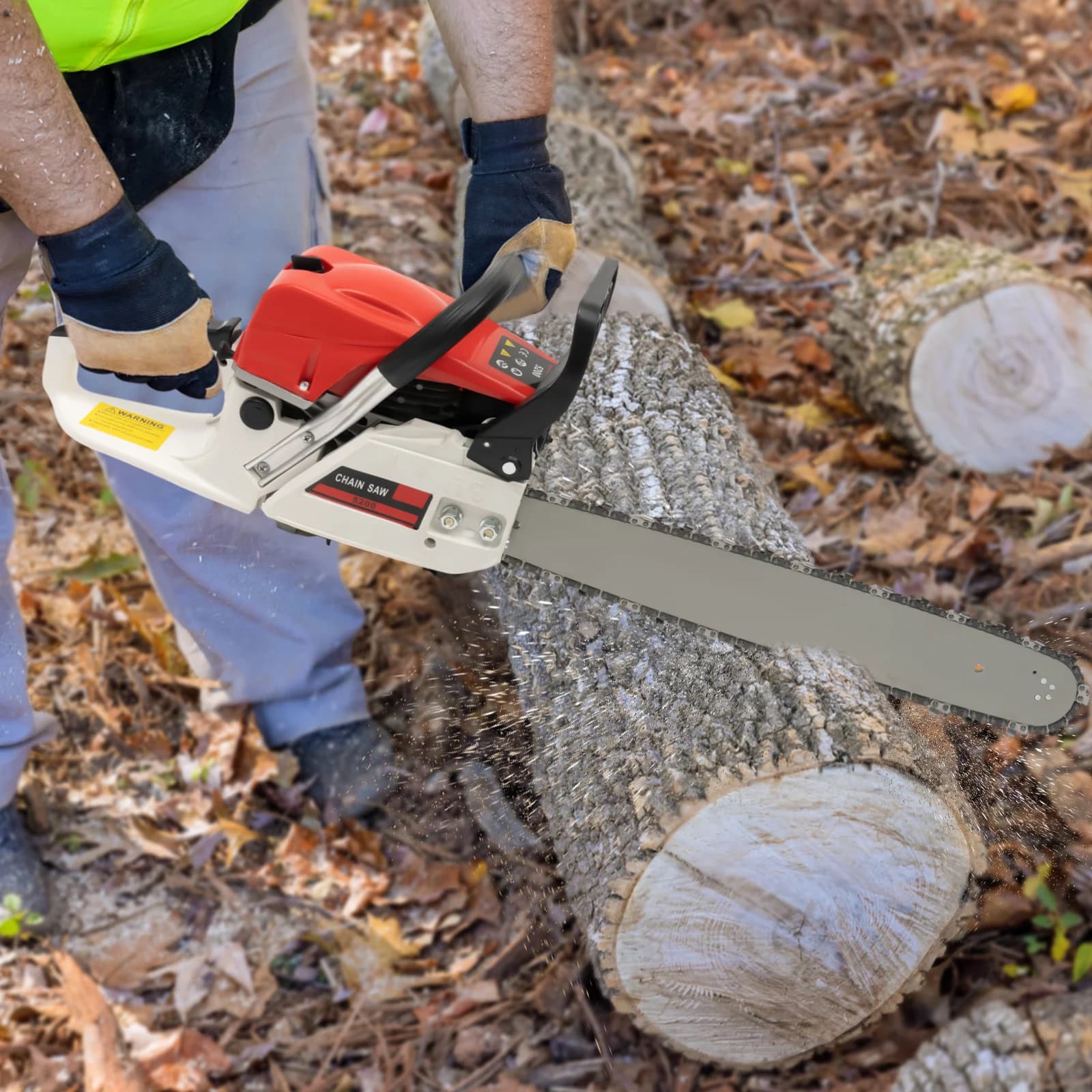 52cc Gas Chainsaw | 20 Bar for Heavy-Duty Cutting | High-Performance 7500RPM Engine - Thumbnail 3
