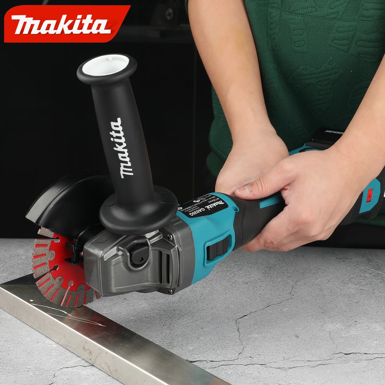 Makita GA035G Brushless Angle Grinder | High-Power Cutting & Grinding | Professional Cordless Tool - Thumbnail 3
