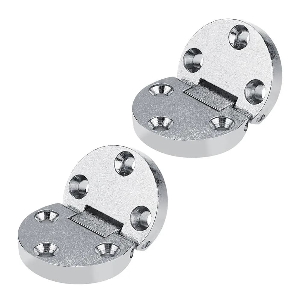 Alloy 180 Degree Folding Hinge | Heavy-Duty Cast Strap Design | Round Edge Drop Leaf Cabinet Hardware - Thumbnail 2