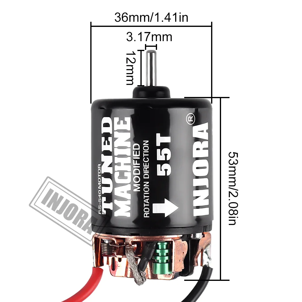 540 Brushed Motor | Waterproof 13T-80T | For Axial SCX10 & Redcat Gen8 RC Crawlers - Thumbnail 4