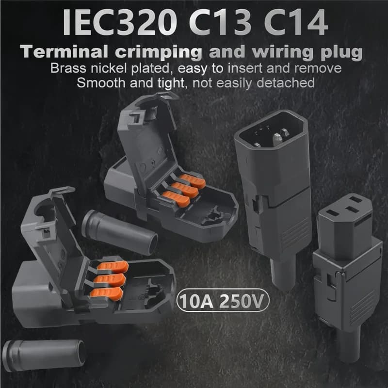 IEC320 C13/C14 Power Connector | 10A 250V Detachable Plug Assembly for Secure Wiring - Thumbnail 3
