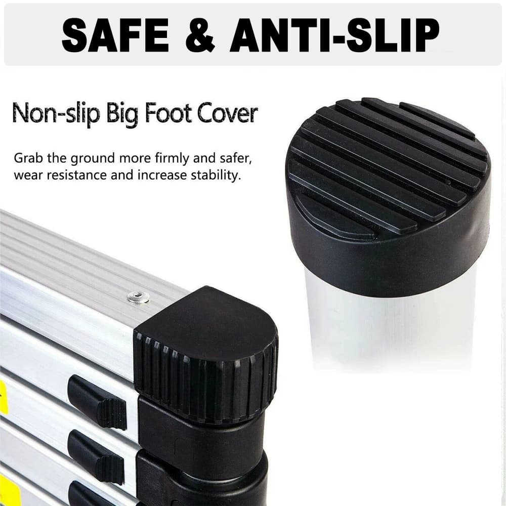 Telescopic Ladder | 2.6-5m EN131 Certified | Anti-Slip 150kg Loft & Outdoor Use - Thumbnail 3